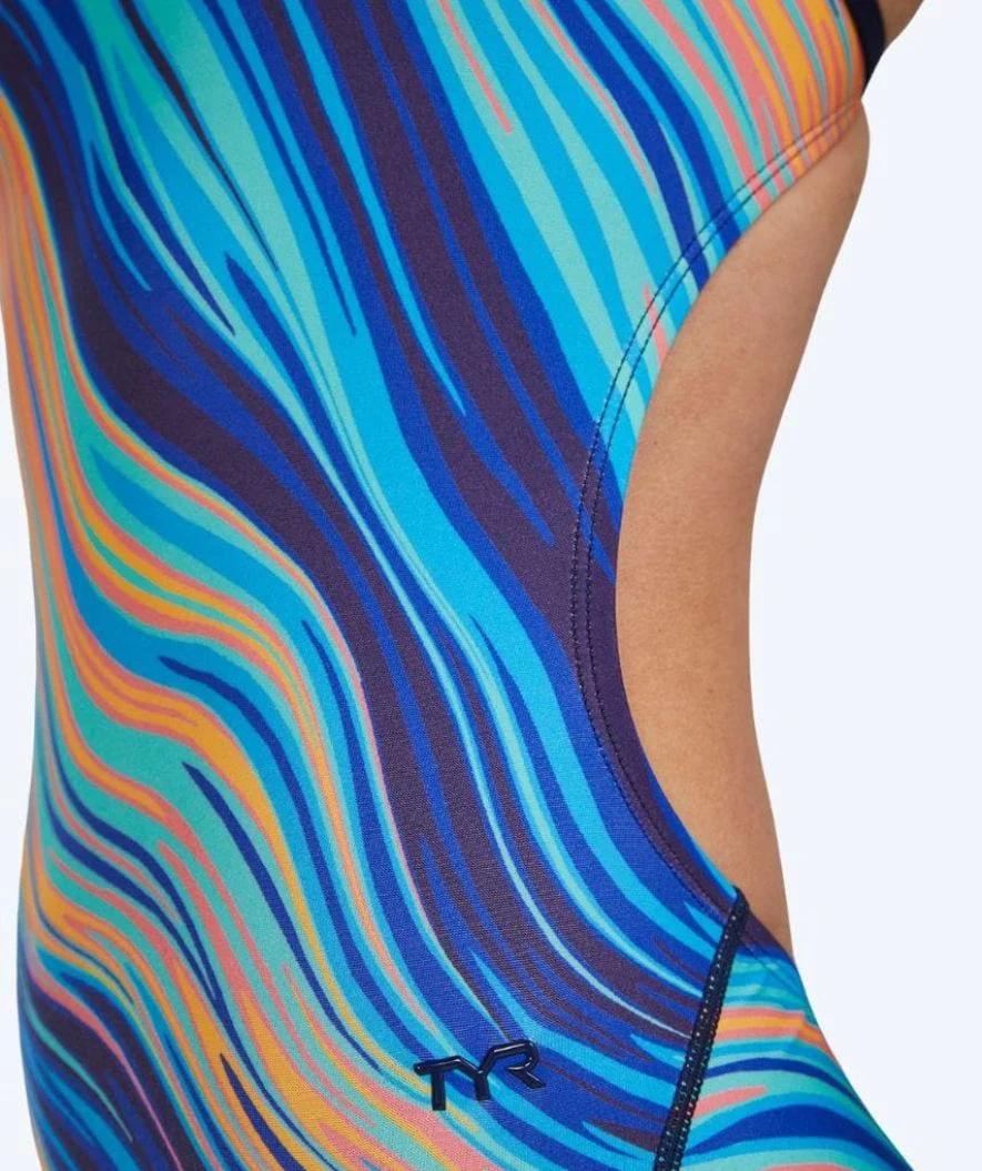 TYR strój kąpielowy dla kobiet - Riptidal Cutoutfit - Niebieski/Pomarańczowy - Image 7