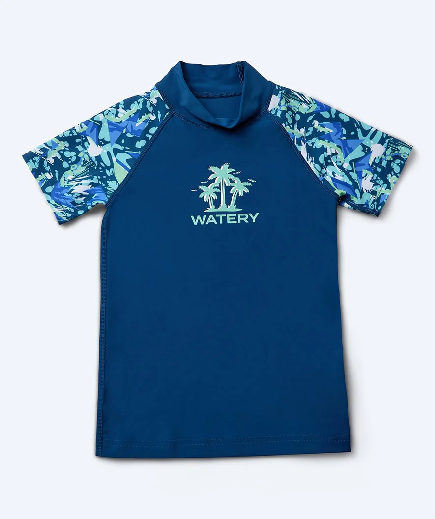 Watery koszulka UV dla dzieci - Katsu Kortærmet Rashguard - Jasnoniebieski/ciemnoniebieski - Image 4