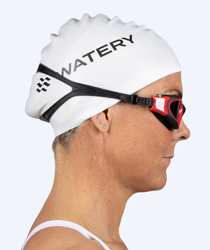 Watery czepek do pływania na długie włosy - Signature - Biały - Image 4