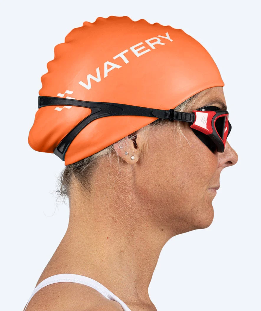 Watery czepek do pływania na długie włosy - Signature - Pomarańczowy - Image 4