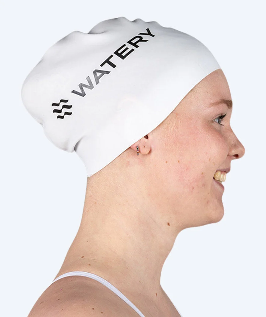 Watery czepek do pływania (od 10 lat) - Signature - Biały - Image 3