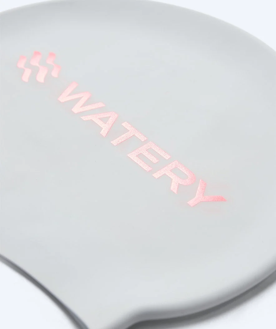 Watery czepek do pływania - Signature Metallic - Biały/jasnoróżowy - Image 2
