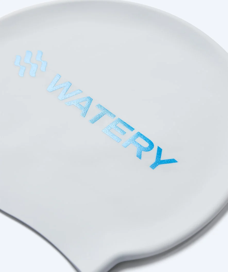 Watery czepek do pływania - Signature Metallic - Biały/niebieski - Image 2