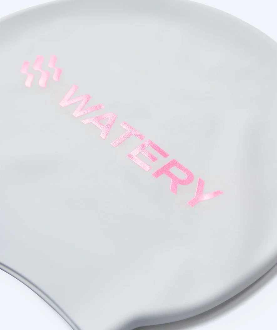 Watery czepek do pływania - Signature Metallic - Biały/różowy - Image 2
