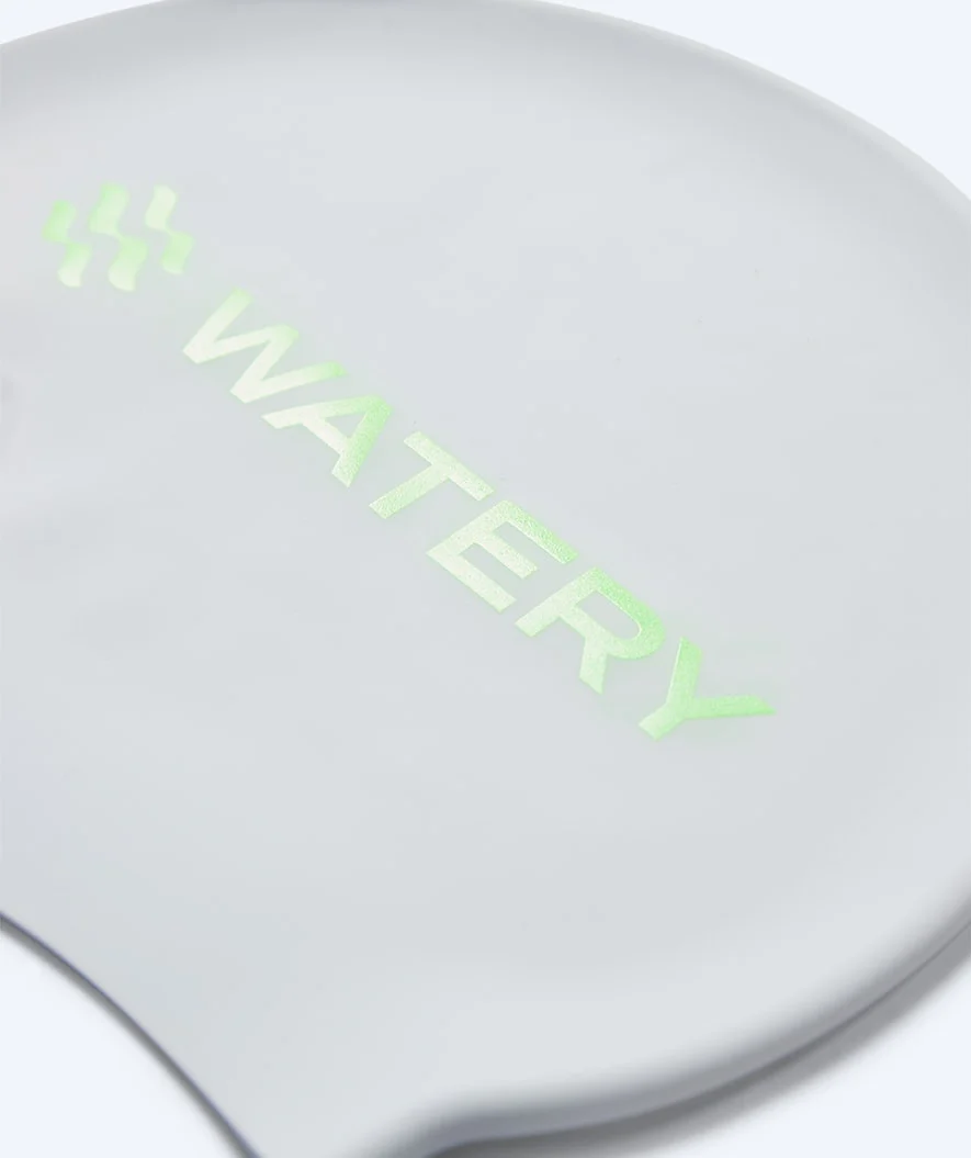Watery czepek do pływania - Signature Metallic - Biały/zielony - Image 2