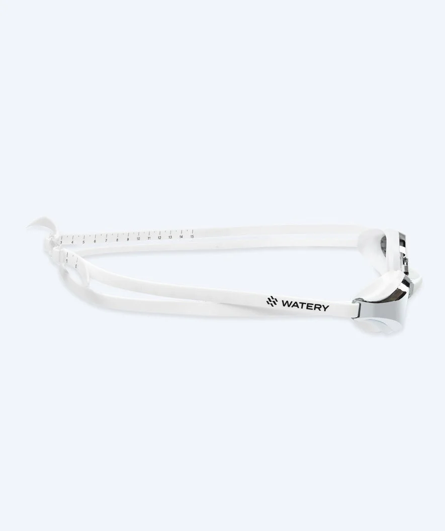 Watery Elite okulary do pływania - Poseidon Mirror - Biały/Srebrny - Image 4