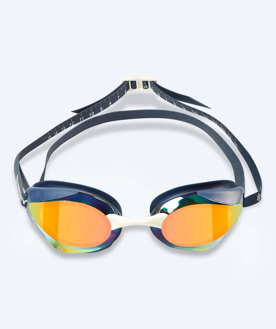 Watery Elite okulary do pływania - Poseidon Ultra Mirror - Ciemnoniebieski/złoty - Image 2