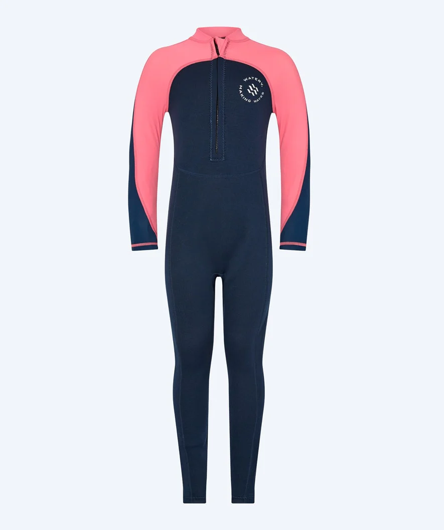Watery kombinezon UV dla dzieci - Calypso Full-Body - Koralowy/ciemnoniebieski - Image 2
