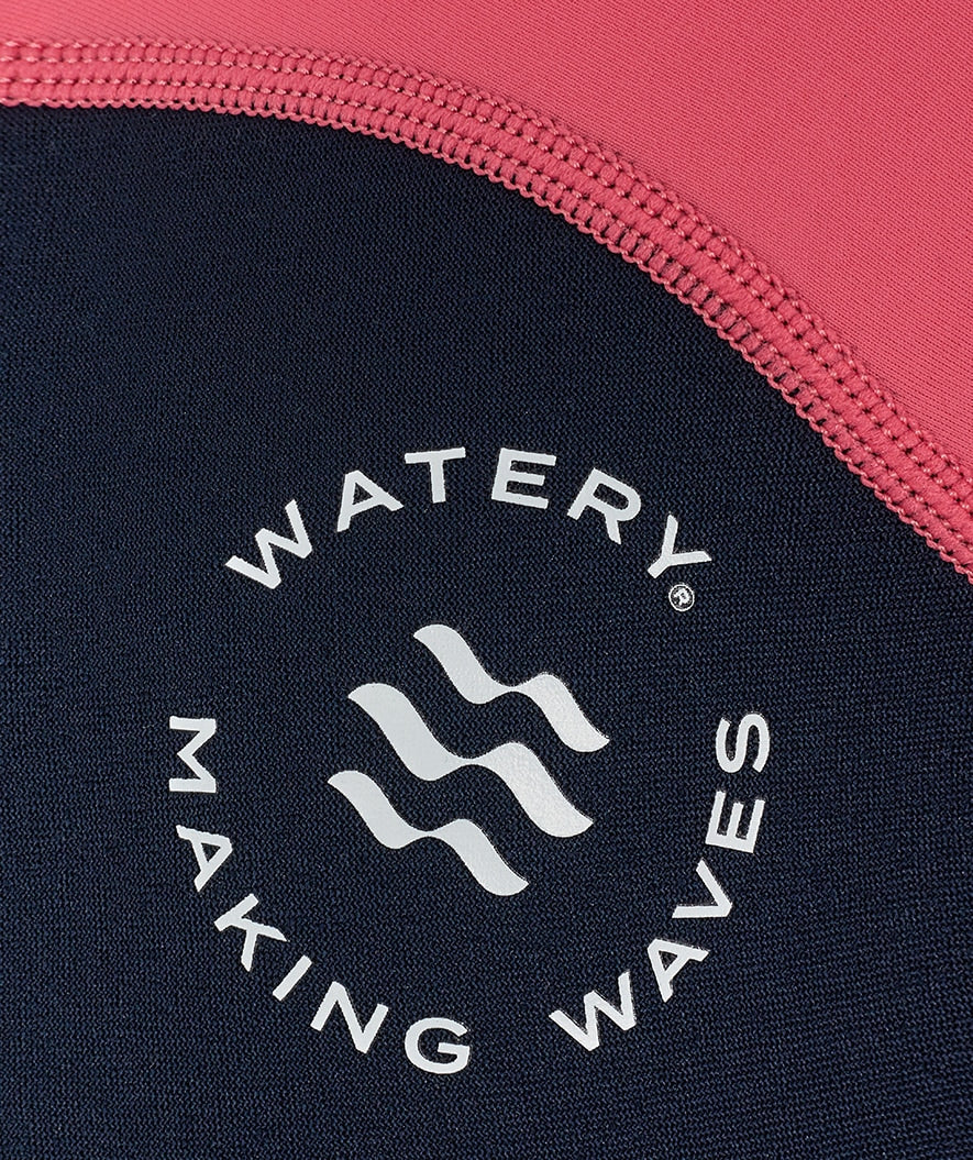 Watery kombinezon UV dla dzieci - Calypso Shorty - Koralowy/ciemnoniebieski - Image 11
