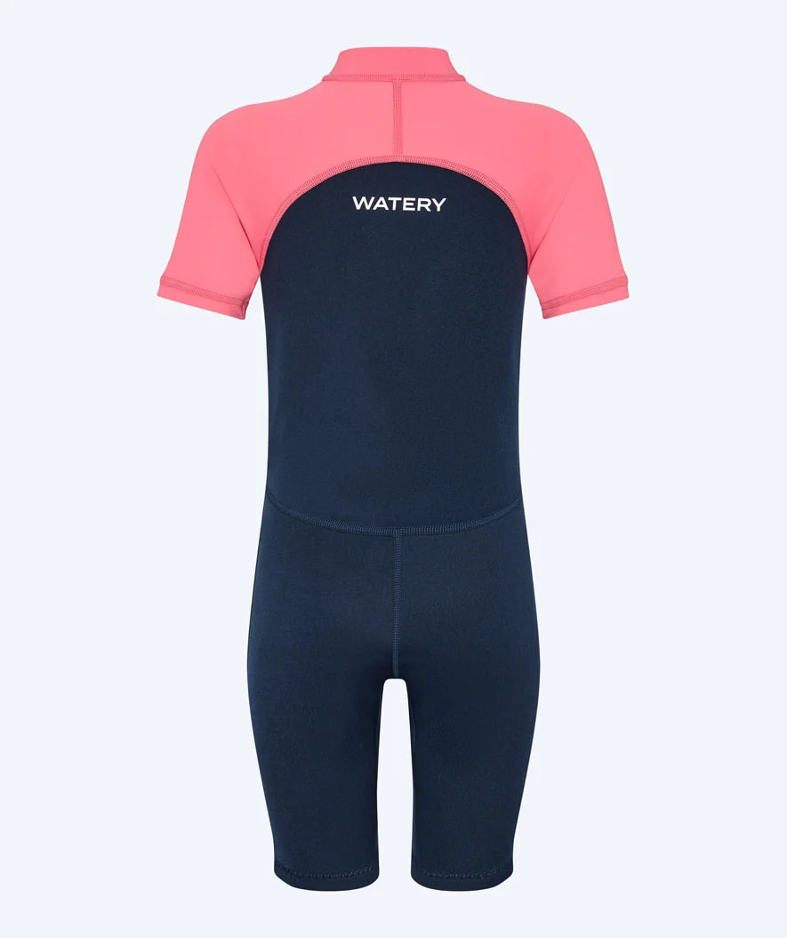 Watery kombinezon UV dla dzieci - Calypso Shorty - Koralowy/ciemnoniebieski - Image 3