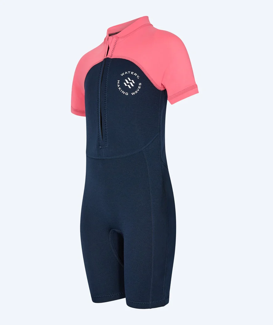 Watery kombinezon UV dla dzieci - Calypso Shorty - Koralowy/ciemnoniebieski - Image 6