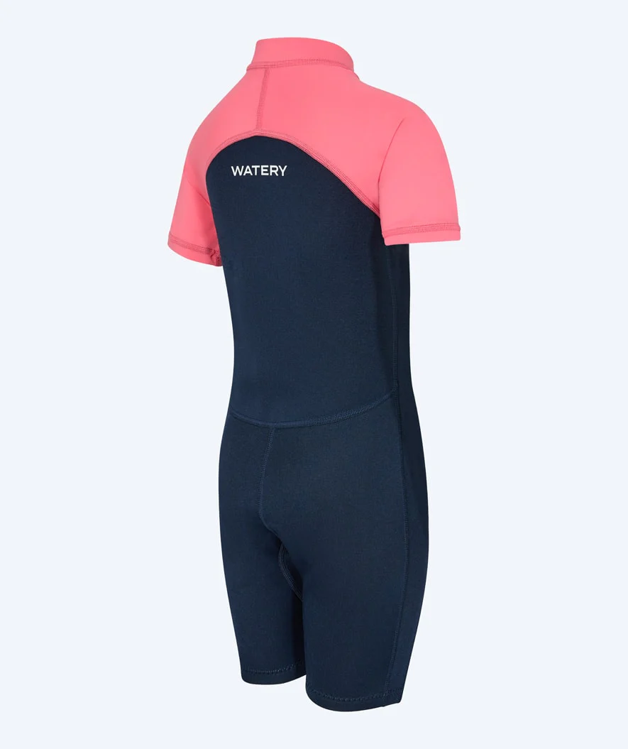 Watery kombinezon UV dla dzieci - Calypso Shorty - Koralowy/ciemnoniebieski - Image 7