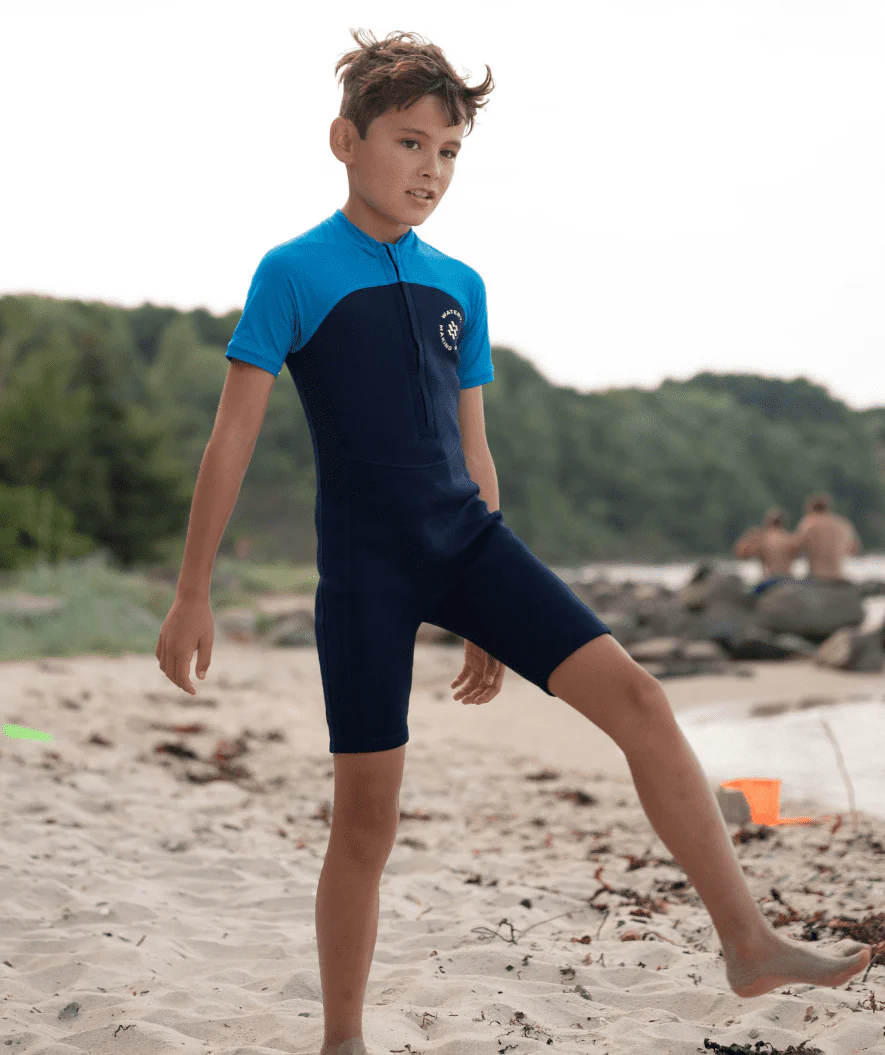 Watery kombinezon UV dla dzieci - Calypso Shorty - Pomarańczowy/niebieski - Image 13