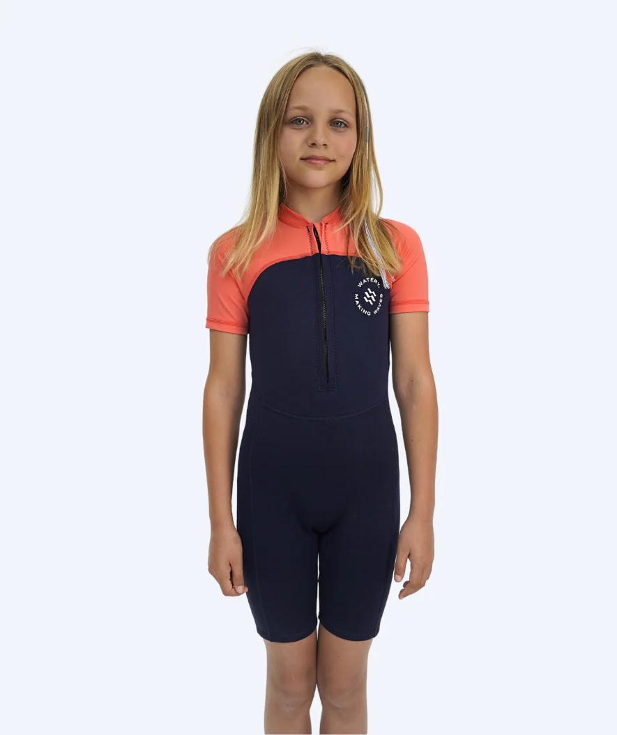 Watery kombinezon UV dla dzieci - Calypso Shorty - Pomarańczowy/niebieski - Image 2