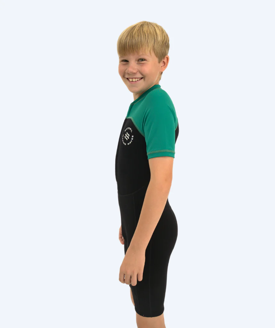 Watery kombinezon UV dla dzieci - Calypso Shorty - Zielono/czarny - Image 3