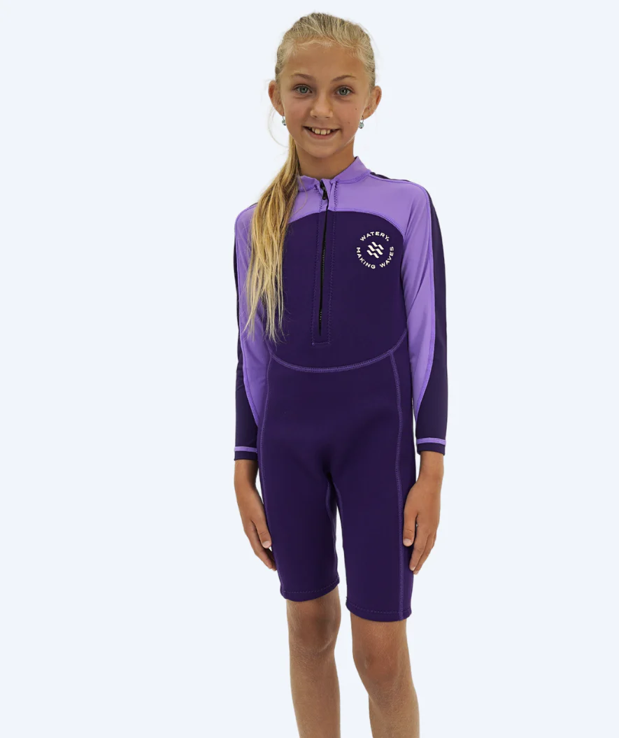Watery kombinezon UV dla dzieci - Calypso z długimi rękawami - Fioletowy - Image 3