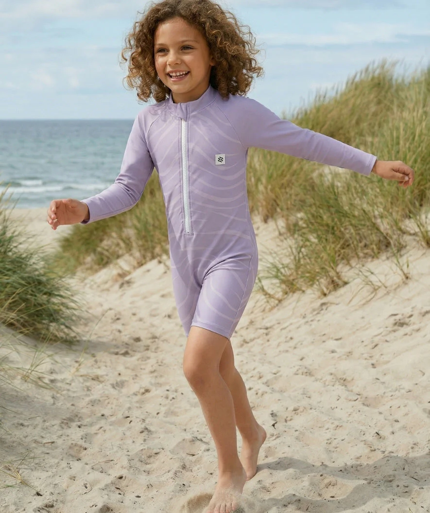 Watery kombinezon UV dla dzieci - Fjord Rashguard z długimi rękawami - Liliowy - Image 4