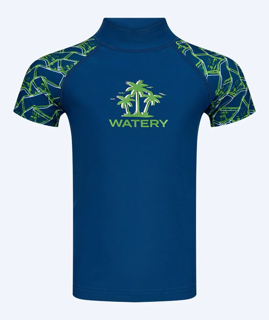 Watery koszulka UV dla dzieci - Katsu Kortærmet Rashguard - Zielony/ciemnoniebieski - Image 2