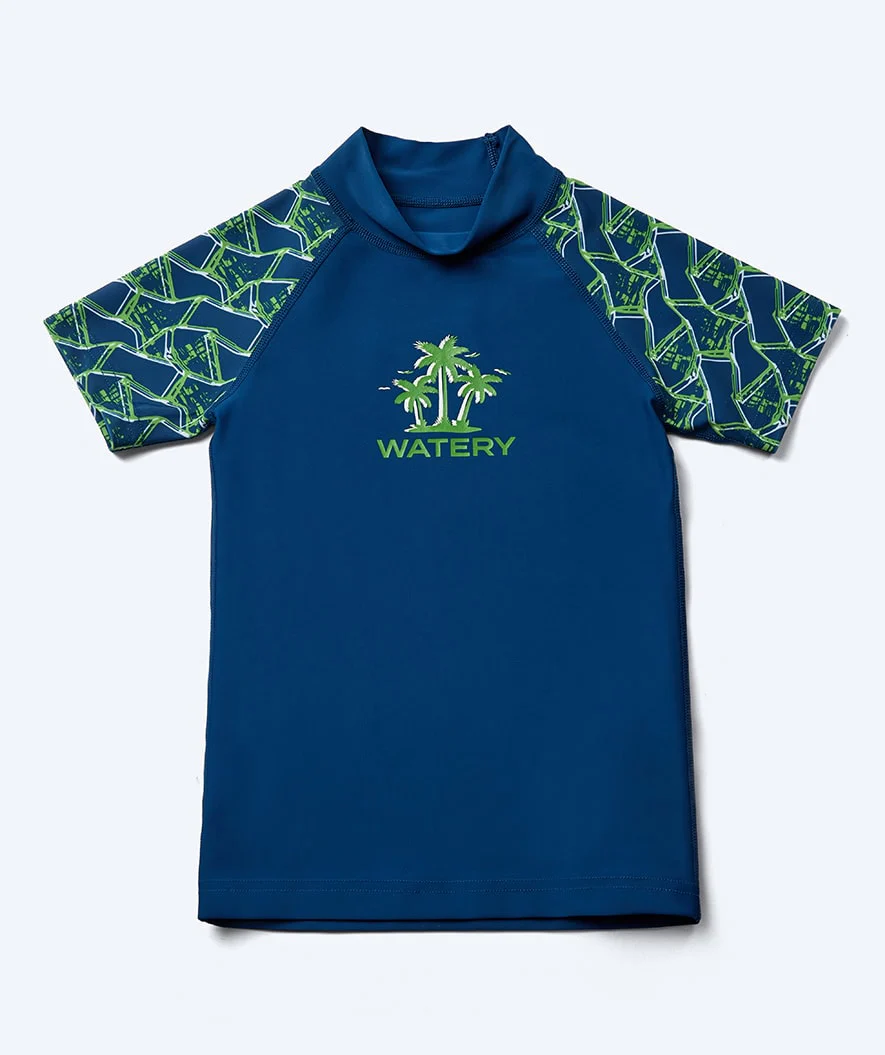 Watery koszulka UV dla dzieci - Katsu Kortærmet Rashguard - Zielony/ciemnoniebieski - Image 4
