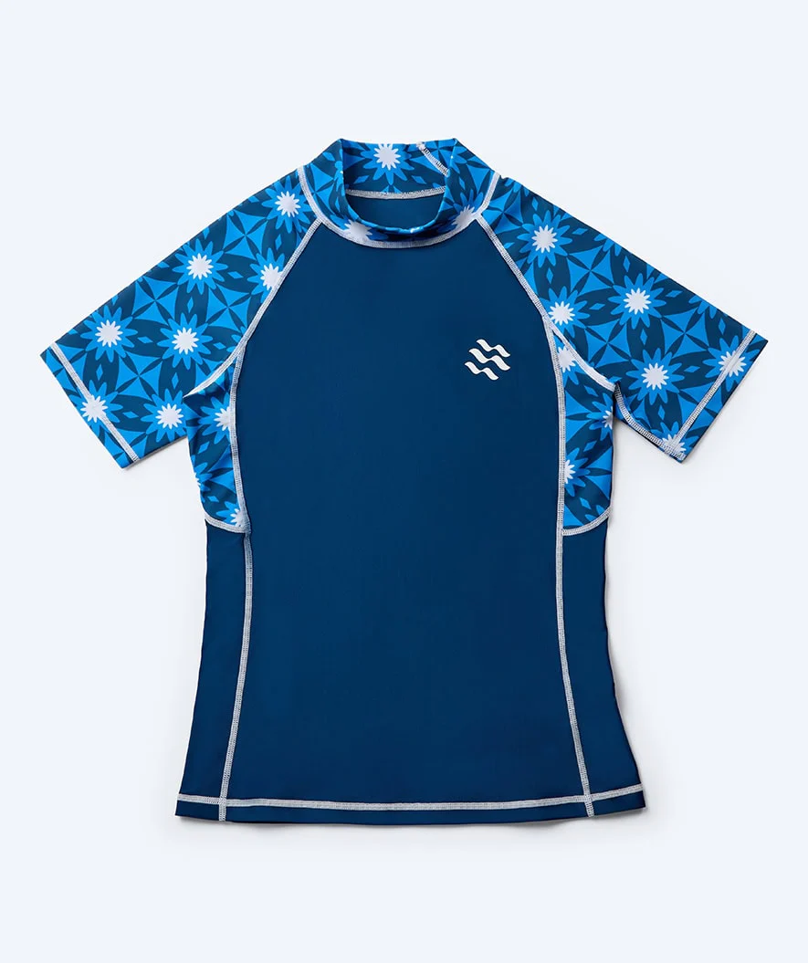 Watery koszulka UV dla kobiet - Aiko Kortærmet Rashguard - Niebieski/Ciemnoniebieski - Image 4
