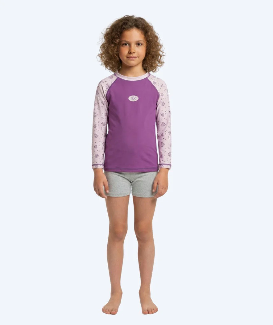 Watery koszulka UV dla dzieci - Brandman Rashguard z długimi rękawami - Różowy/fioletowy - Image 2