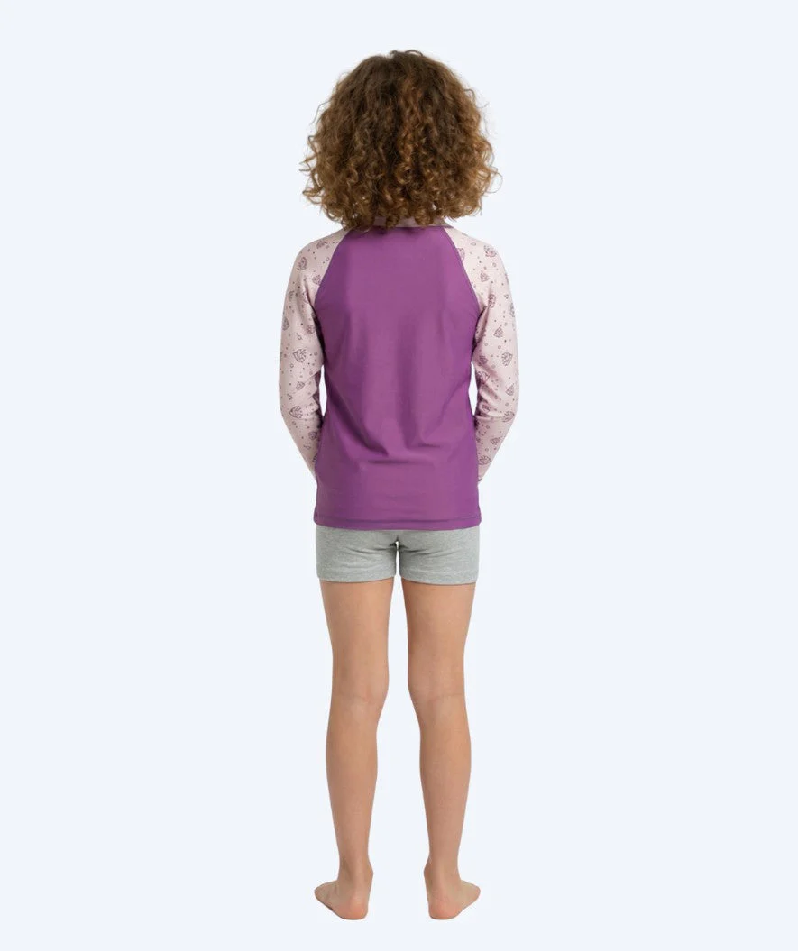 Watery koszulka UV dla dzieci - Brandman Rashguard z długimi rękawami - Różowy/fioletowy - Image 3