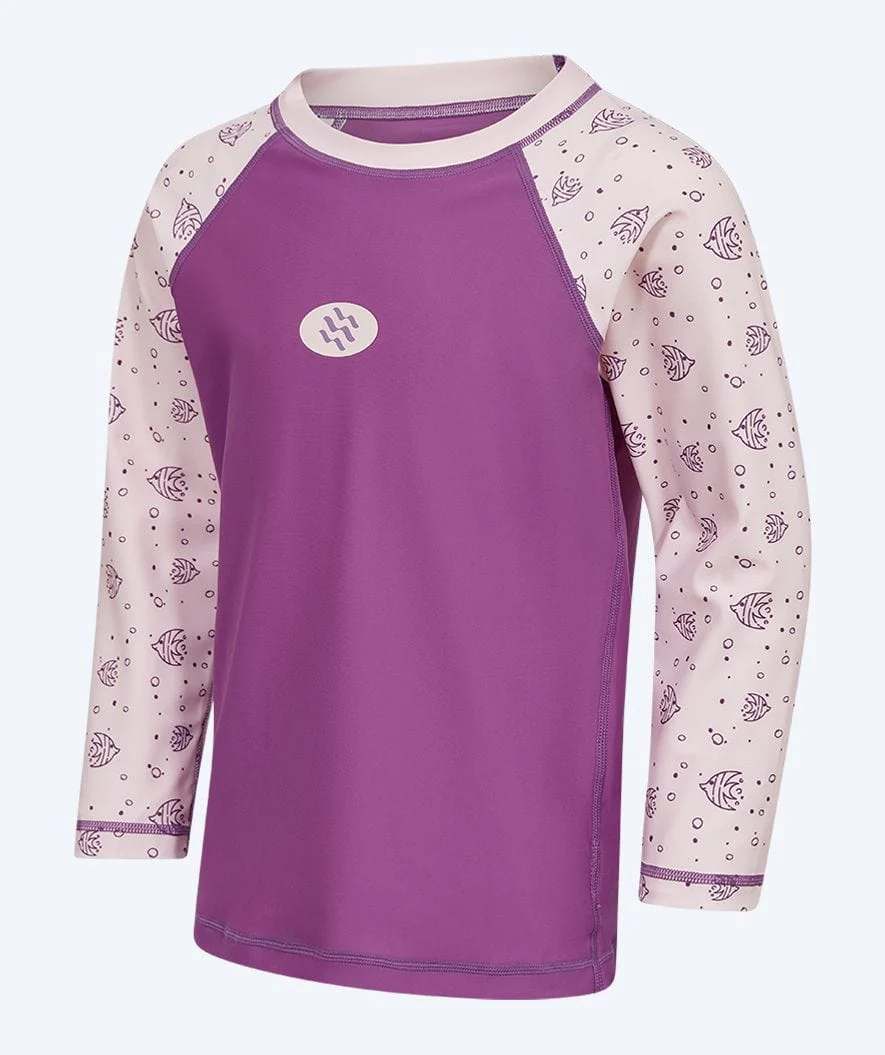 Watery koszulka UV dla dzieci - Brandman Rashguard z długimi rękawami - Różowy/fioletowy - Image 8