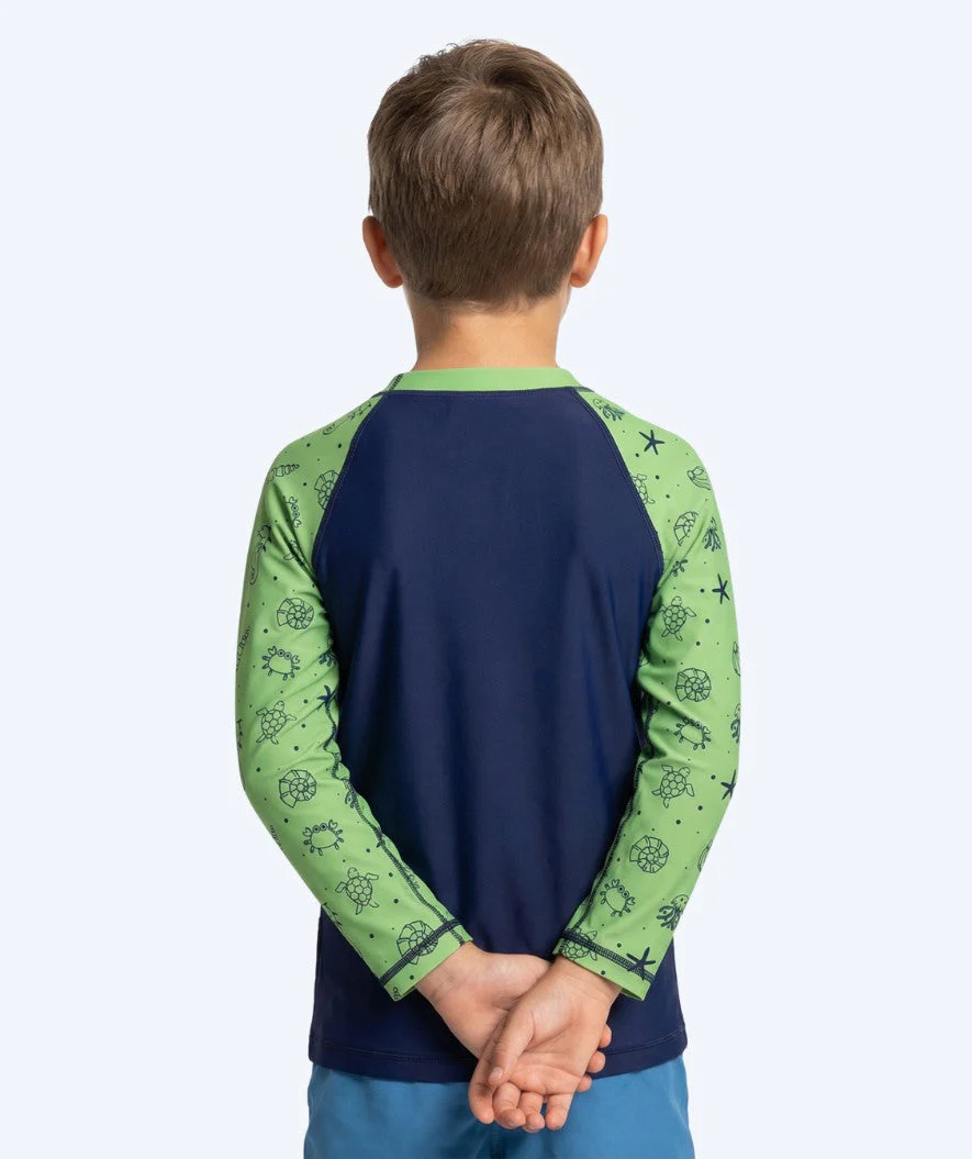 Watery koszulka UV dla dzieci - Brandman Rashguard z długimi rękawami - Zielony/niebieski - Image 2