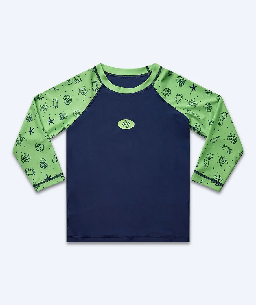 Watery koszulka UV dla dzieci - Brandman Rashguard z długimi rękawami - Zielony/niebieski - Image 9