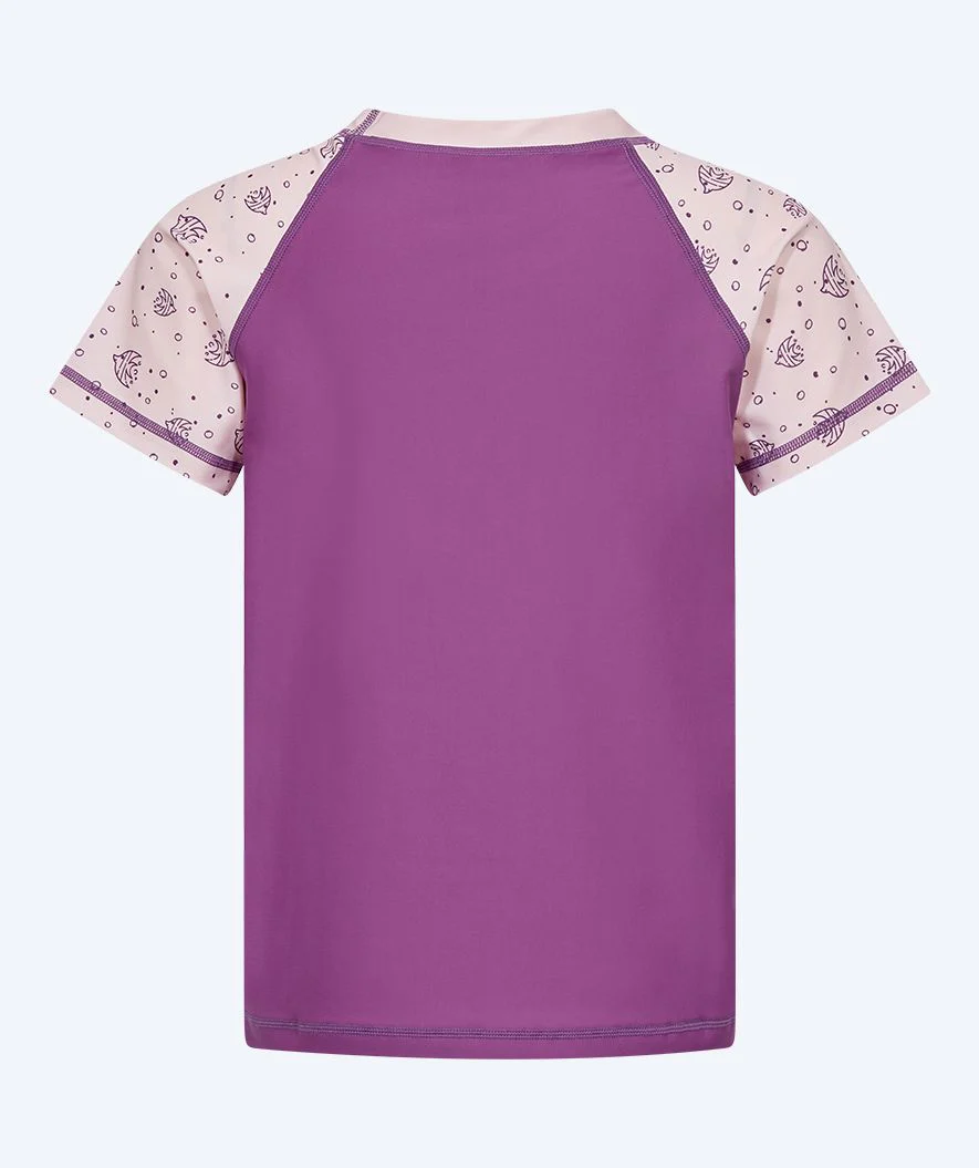 Watery koszulka UV dla dzieci - Brandman Rashguard z krótkimi rękawami - Różowo/fioletowa - Image 11