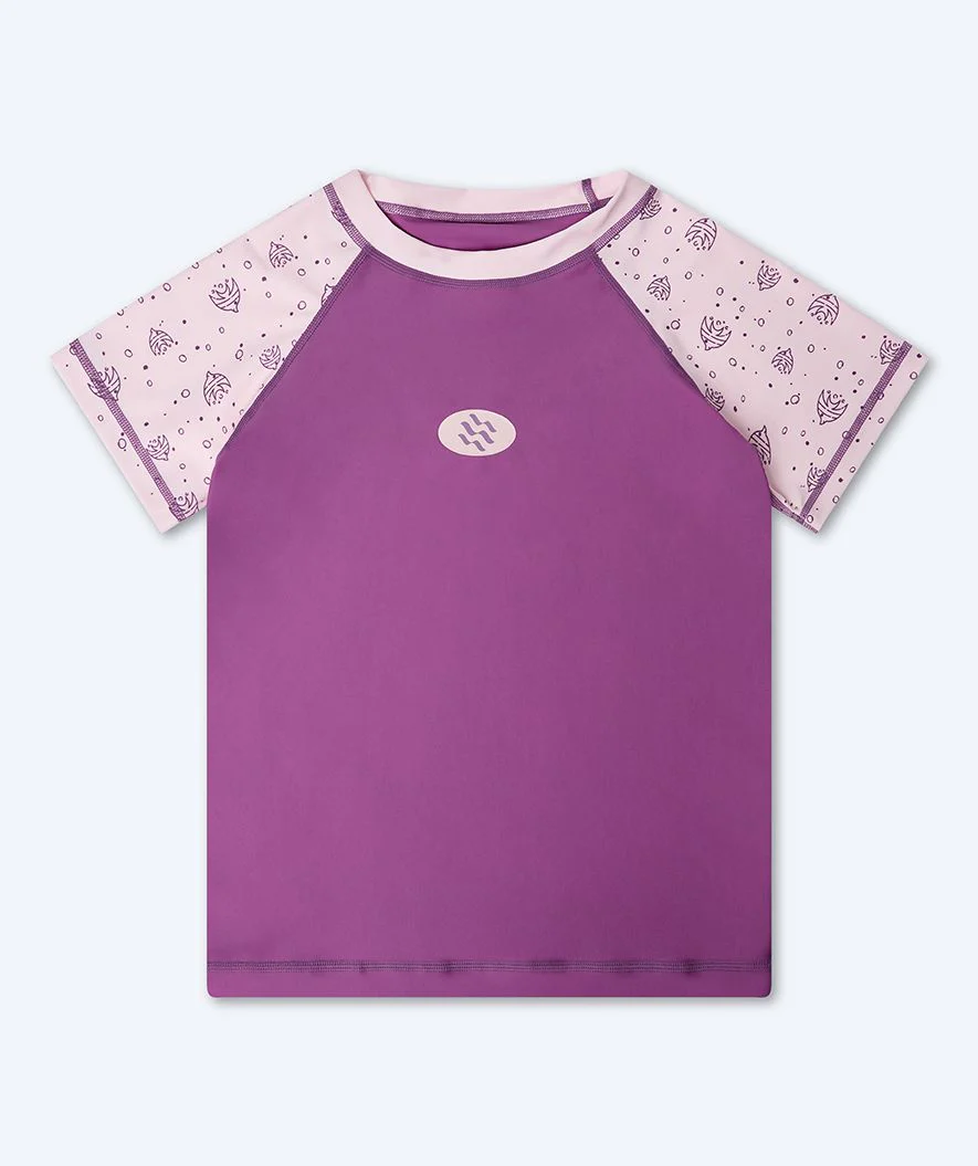 Watery koszulka UV dla dzieci - Brandman Rashguard z krótkimi rękawami - Różowo/fioletowa - Image 12