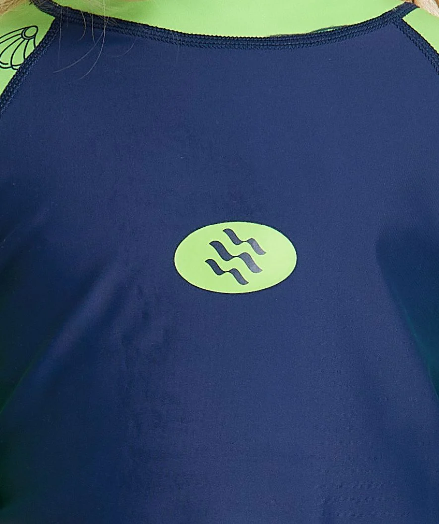 Watery koszulka UV dla dzieci - Brandman Rashguard z krótkimi rękawami - Zielony/niebieski - Image 11
