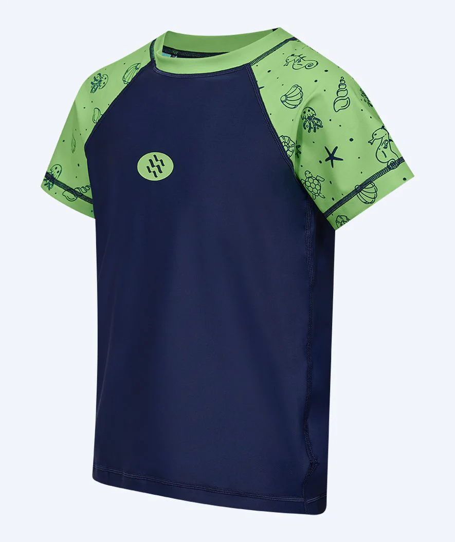 Watery koszulka UV dla dzieci - Brandman Rashguard z krótkimi rękawami - Zielony/niebieski - Image 12