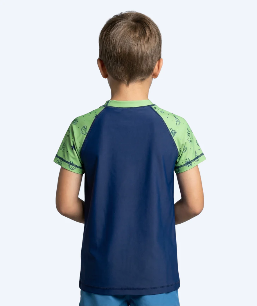 Watery koszulka UV dla dzieci - Brandman Rashguard z krótkimi rękawami - Zielony/niebieski - Image 2