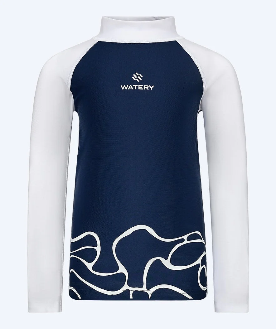 Watery koszulka UV dla dzieci - Chilton Rashguard z długimi rękawami - Ciemnoniebieski/Biały - Image 12