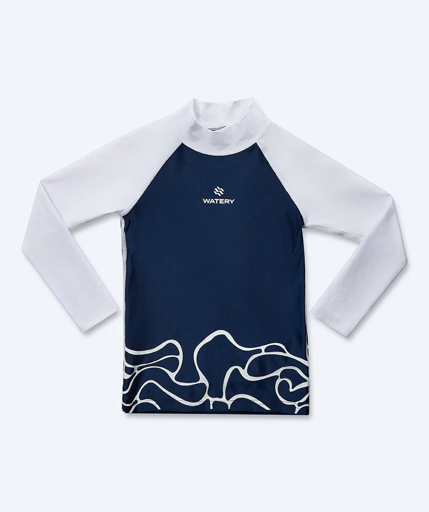 Watery koszulka UV dla dzieci - Chilton Rashguard z długimi rękawami - Ciemnoniebieski/Biały - Image 14