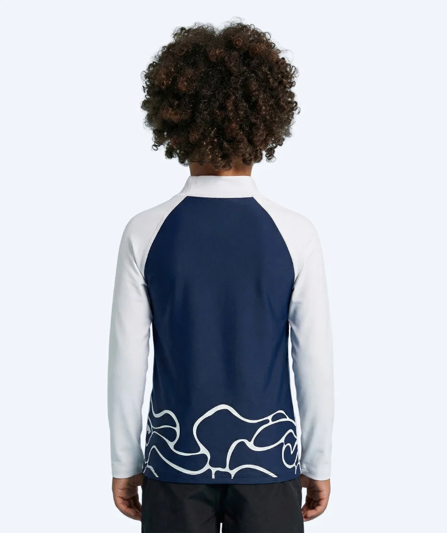 Watery koszulka UV dla dzieci - Chilton Rashguard z długimi rękawami - Ciemnoniebieski/Biały - Image 2