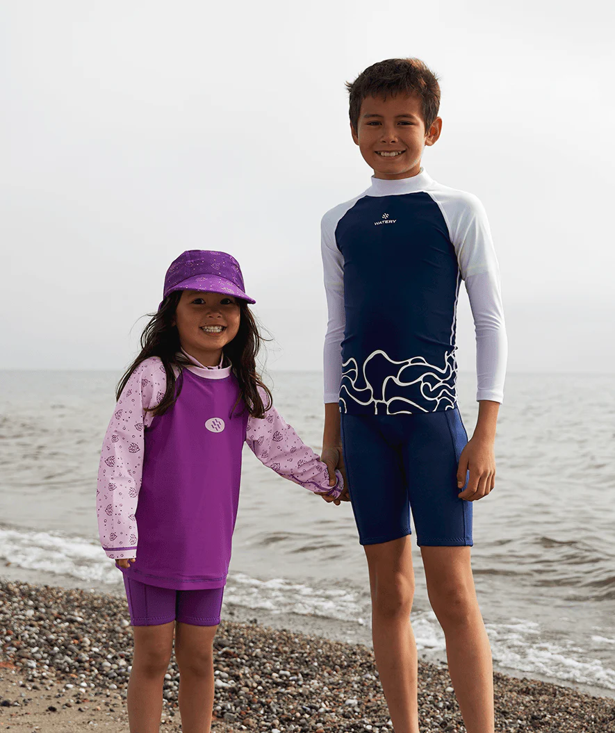 Watery koszulka UV dla dzieci - Chilton Rashguard z długimi rękawami - Ciemnoniebieski/Biały - Image 4