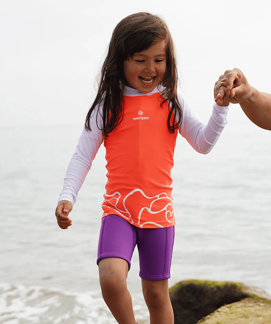 Watery koszulka UV dla dzieci - Chilton Rashguard z długimi rękawami - Różowy/biały - Image 5