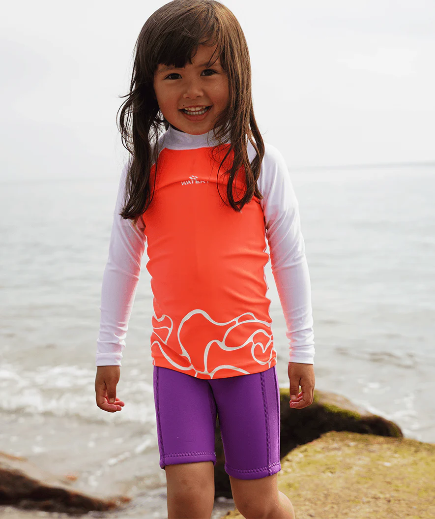Watery koszulka UV dla dzieci - Chilton Rashguard z długimi rękawami - Różowy/biały - Image 8