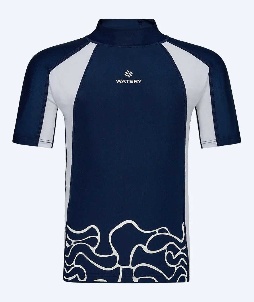 Watery koszulka UV dla dzieci - Chilton Rashguard z krótkimi rękawami - Ciemnoniebiesko/biała - Image 10