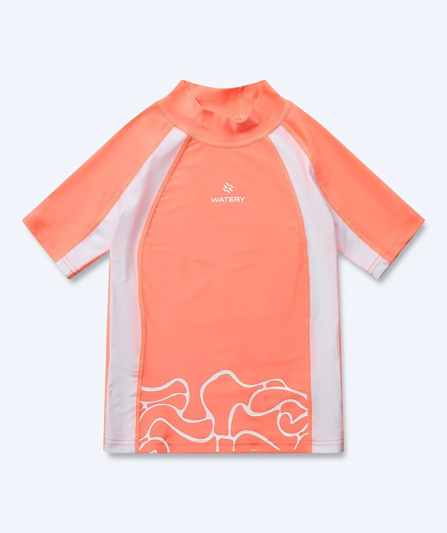 Watery koszulka UV dla dzieci - Chilton Rashguard z krótkimi rękawami - Różowy/biały - Image 11