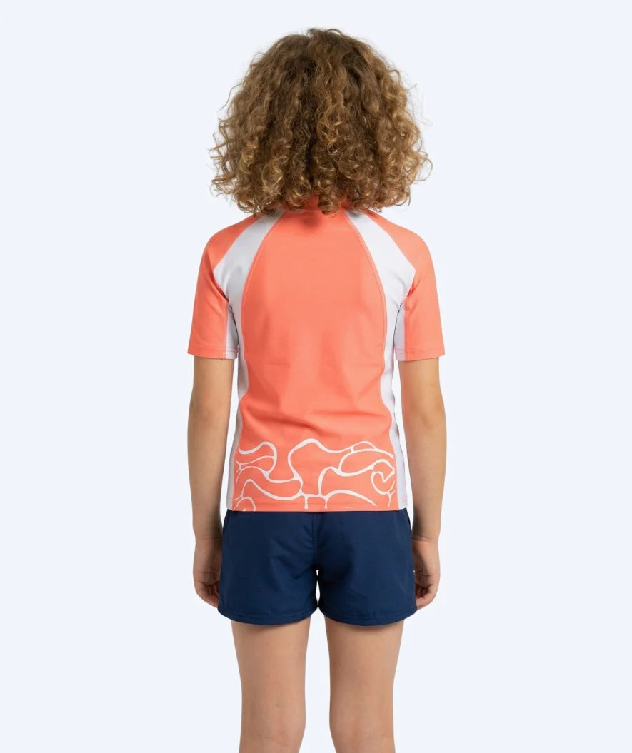 Watery koszulka UV dla dzieci - Chilton Rashguard z krótkimi rękawami - Różowy/biały - Image 2
