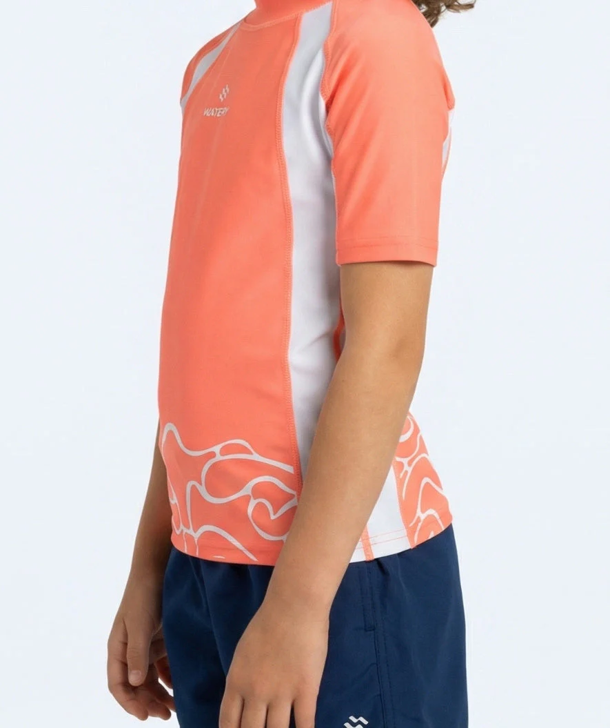 Watery koszulka UV dla dzieci - Chilton Rashguard z krótkimi rękawami - Różowy/biały - Image 3