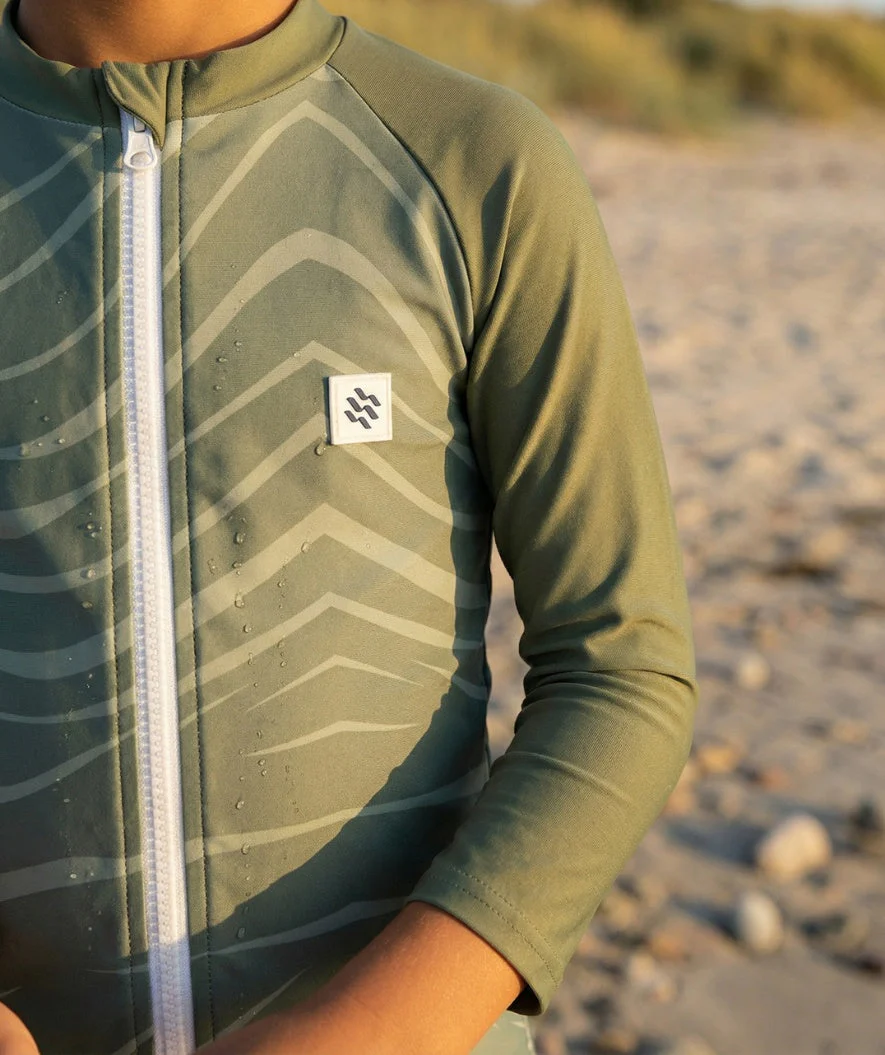 Watery koszulka UV dla dzieci - Fjord Rashguard z długimi rękawami - Zielona - Image 7