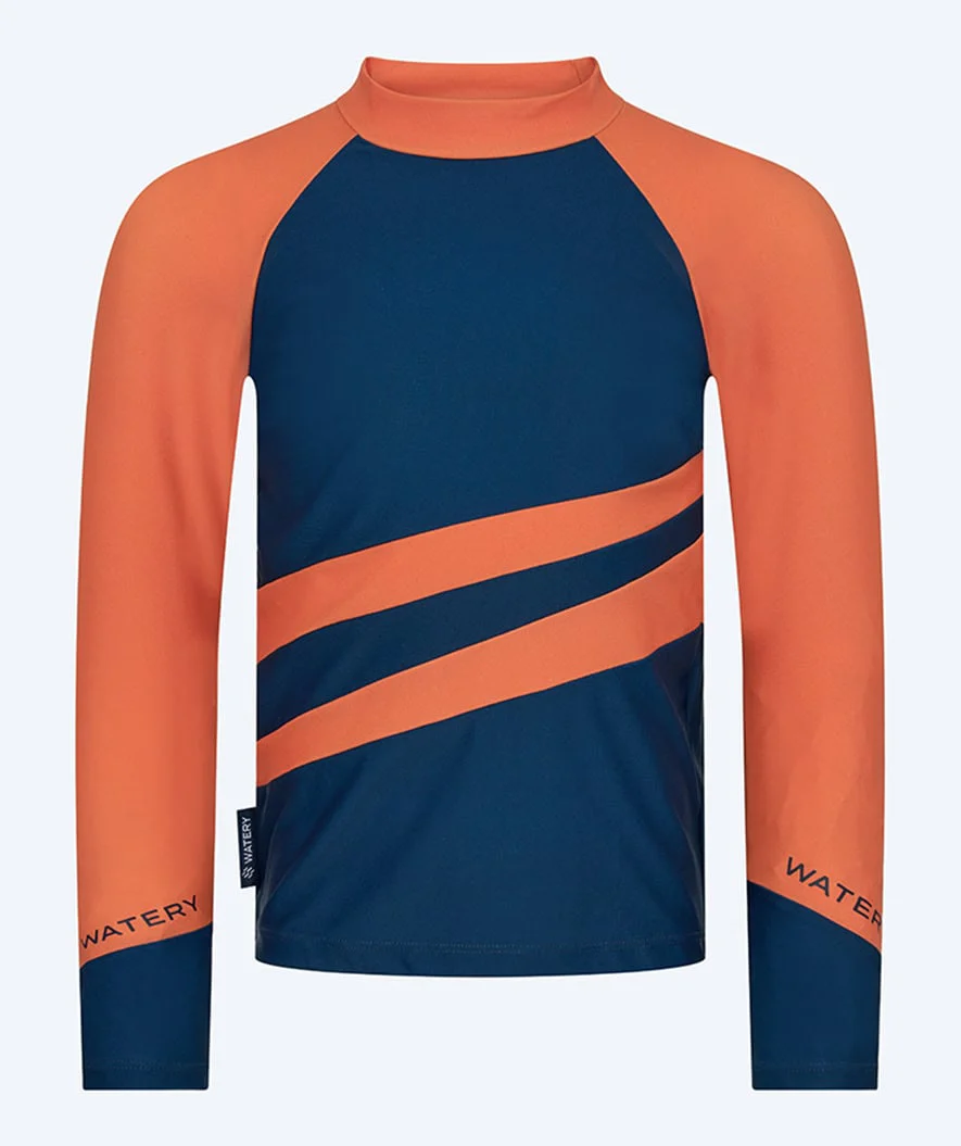 Watery koszulka UV dla dzieci - Manami Rashguard z długimi rękawami - Pomarańczowo/niebieska - Image 2