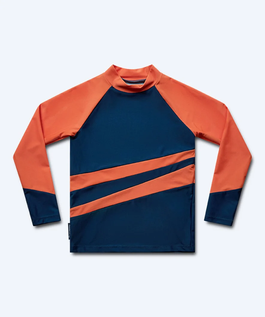 Watery koszulka UV dla dzieci - Manami Rashguard z długimi rękawami - Pomarańczowo/niebieska - Image 4