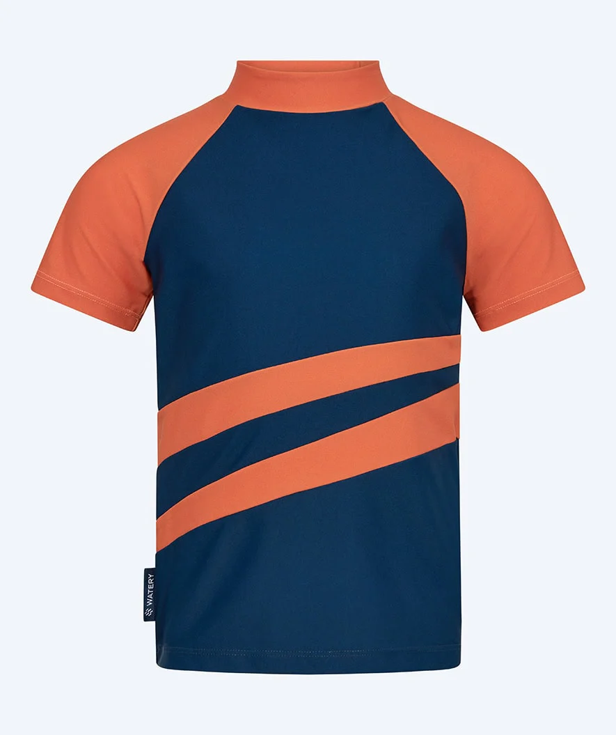 Watery koszulka UV dla dzieci - Manami Rashguard z krótkimi rękawami - Pomarańczowo/niebieska - Image 7