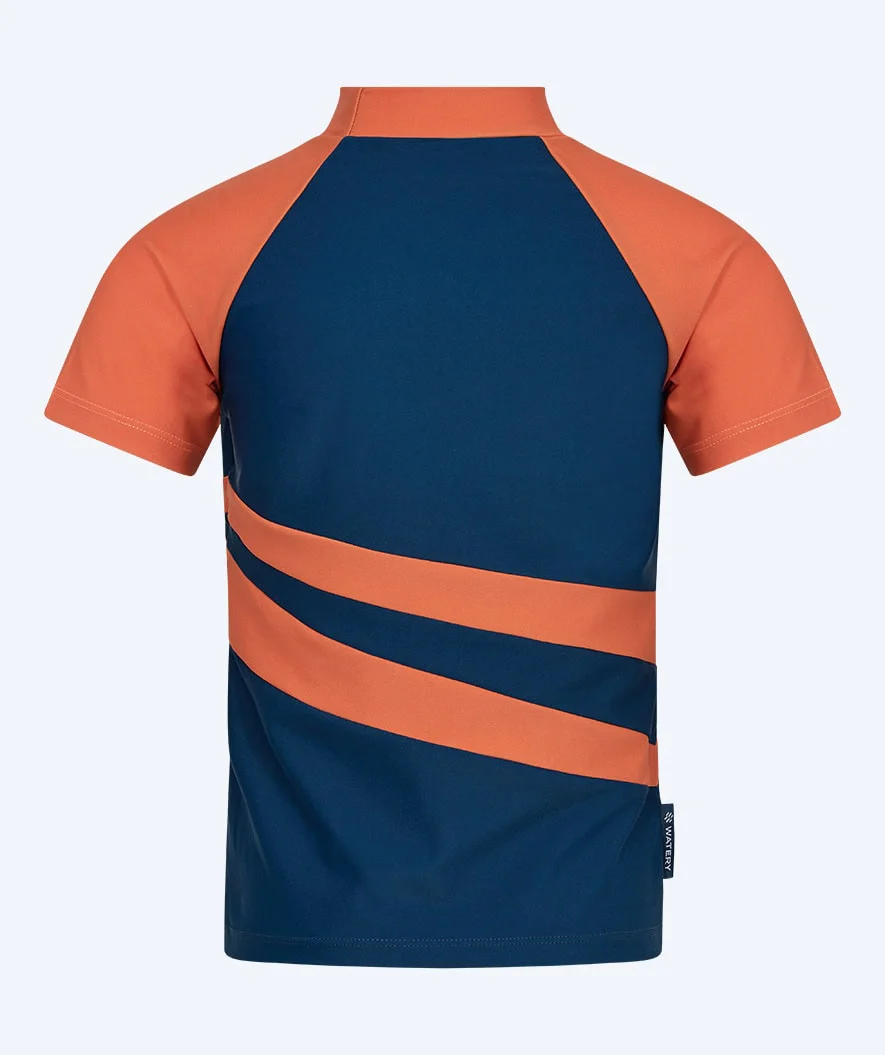 Watery koszulka UV dla dzieci - Manami Rashguard z krótkimi rękawami - Pomarańczowo/niebieska - Image 8