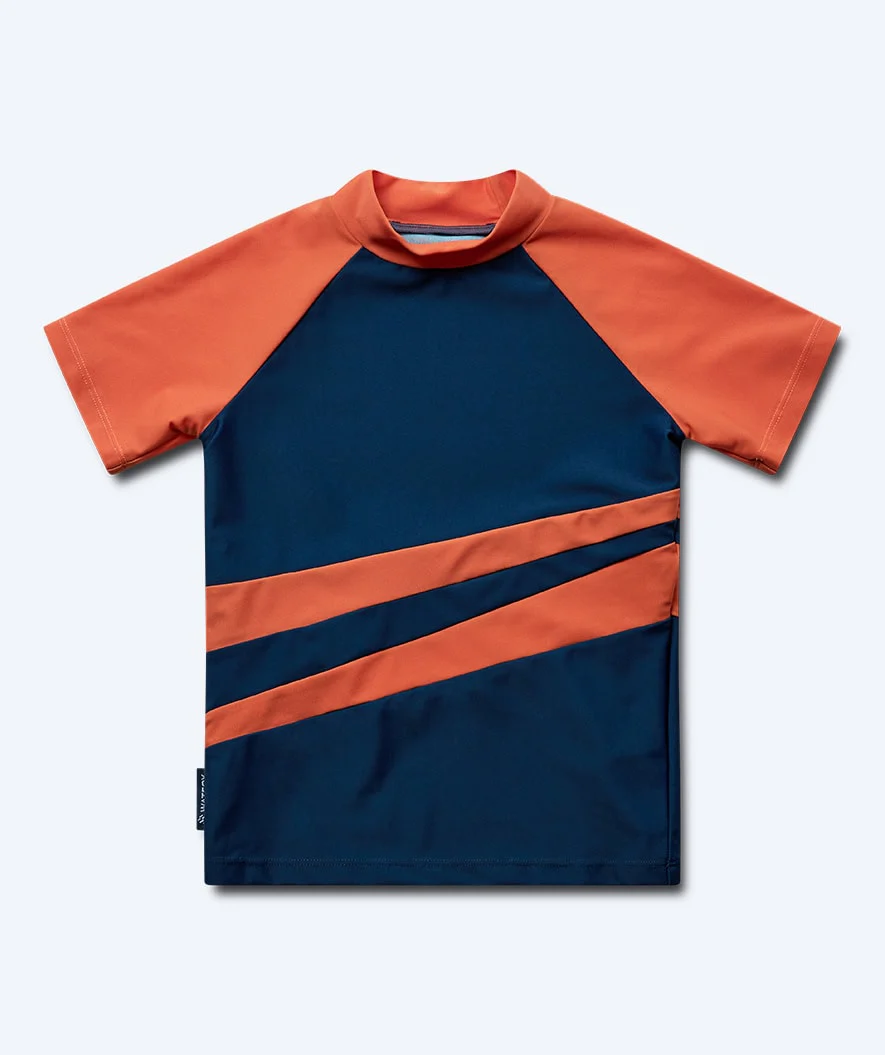 Watery koszulka UV dla dzieci - Manami Rashguard z krótkimi rękawami - Pomarańczowo/niebieska - Image 9
